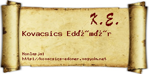 Kovacsics Edömér névjegykártya